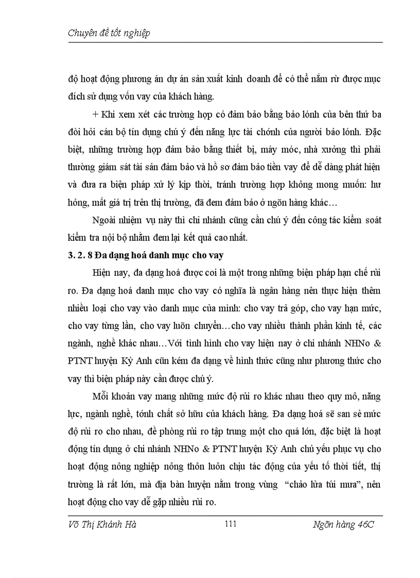 image for page Hạn chế rủi ro tín dụng tại chi nhánh Ngân hàng Nông nghiệp và Phát triển nông thôn huyện Kỳ Anh - Hà Tĩnh