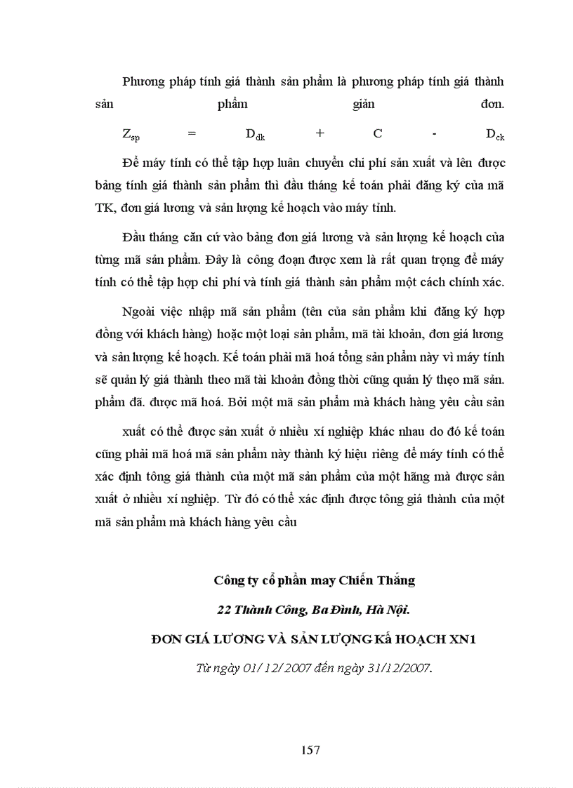 image for page Tổ chức công tác kế toán tập hợp chi phí sản xuất và tính giá thành sản phẩm tại Công ty cổ phần may Chiến Thắng