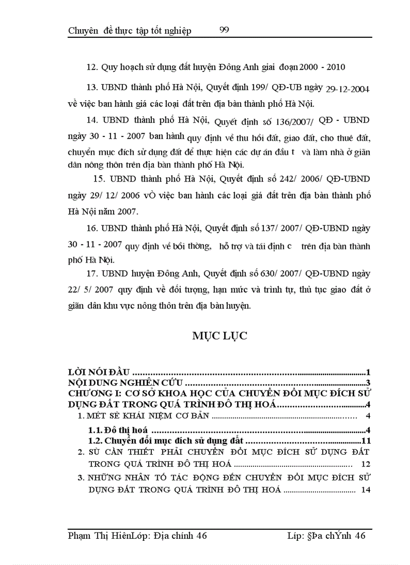 image for page Chuyển đổi mục đích sử dụng đất trong quá trình đô thị hoá ở huyện Đông Anh - thành phố Hà Nội