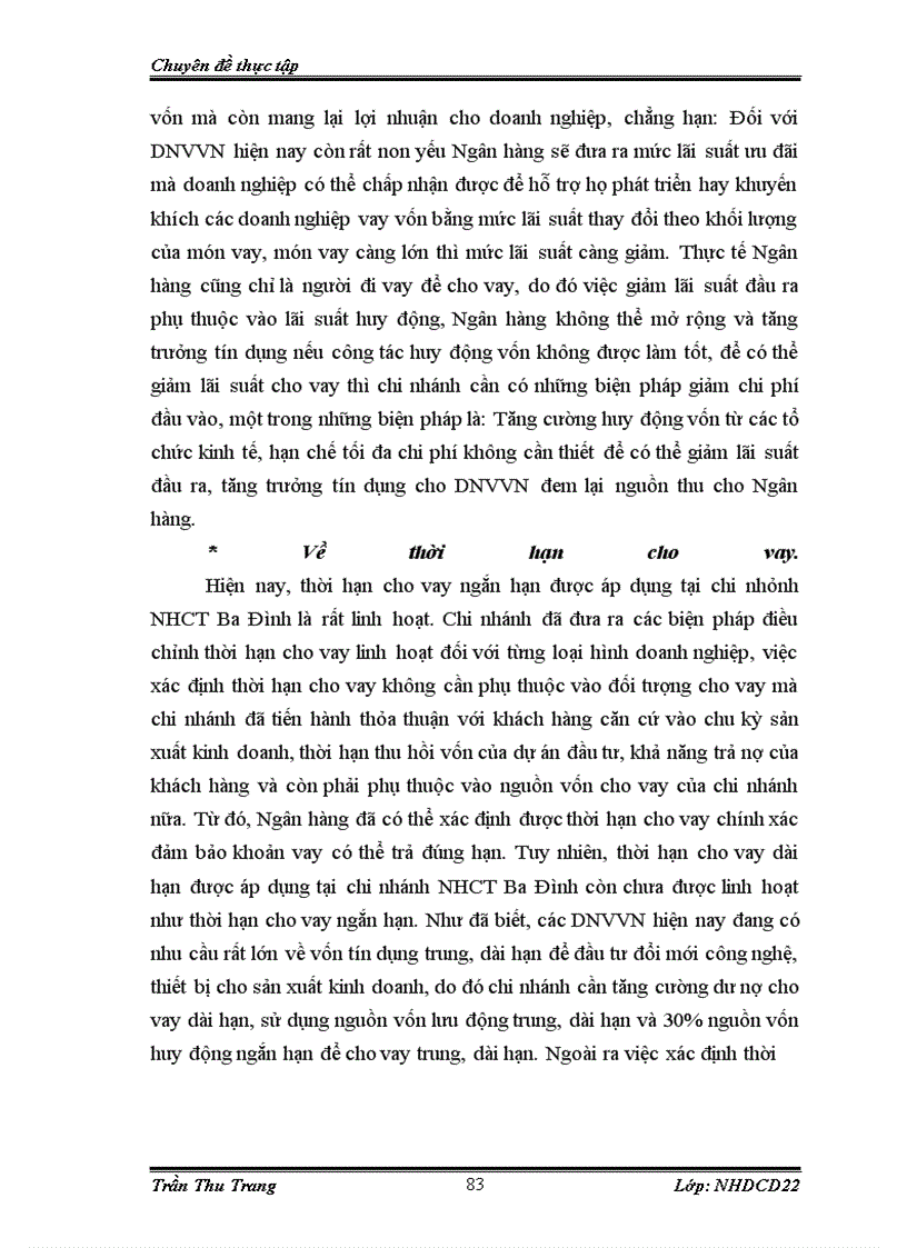 image for page Giải pháp mở rộng tín dụng đối với DNVVN tại chi nhánh NHCT Ba Đình