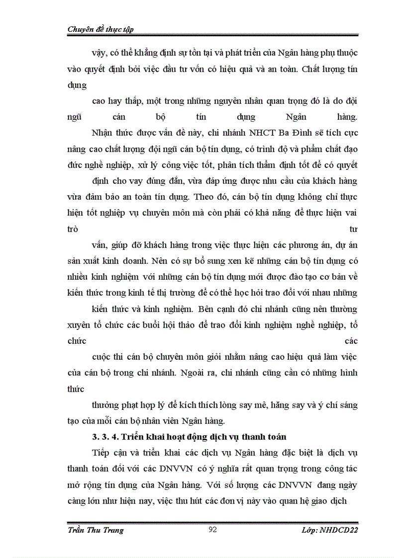 image for page Giải pháp mở rộng tín dụng đối với DNVVN tại chi nhánh NHCT Ba Đình
