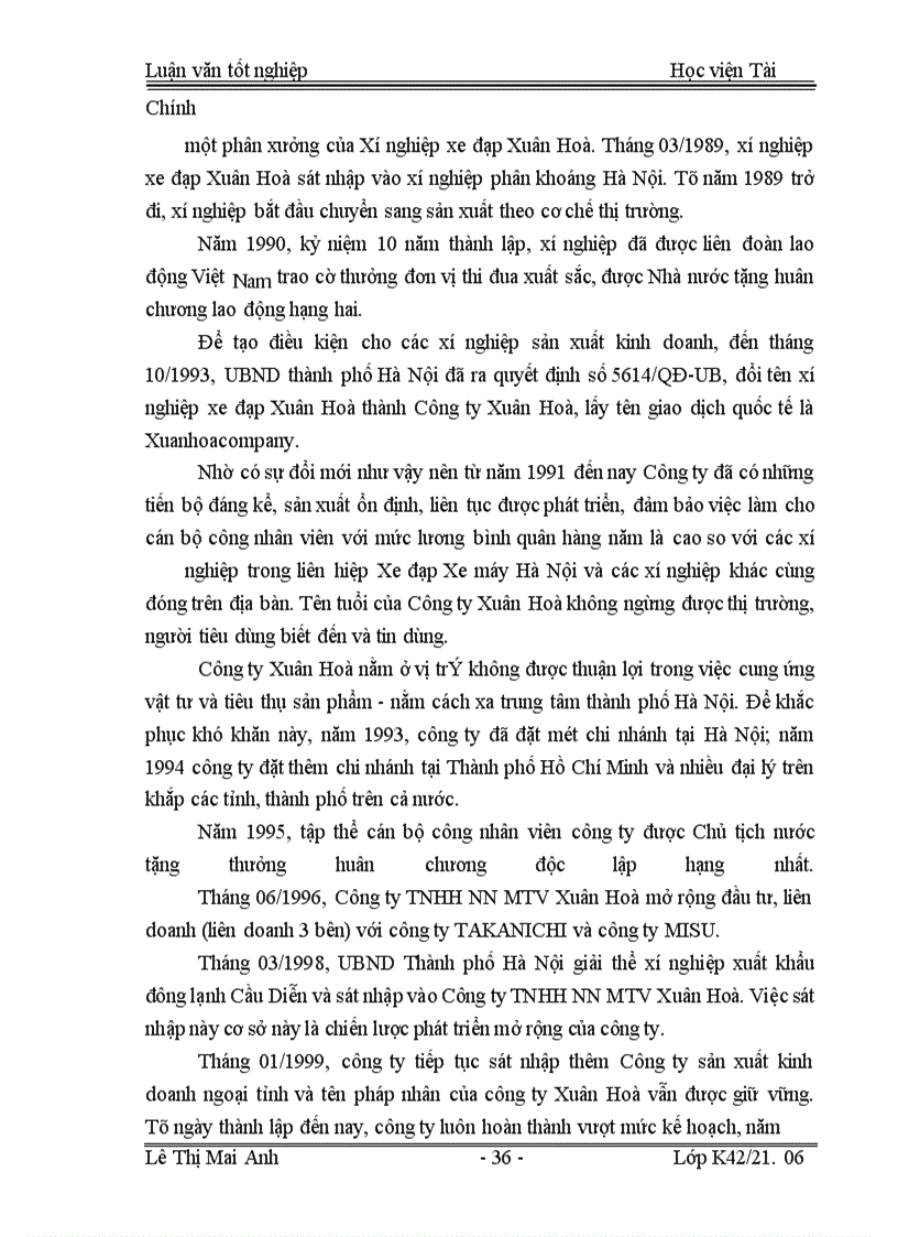image for page Tổ chức công tác kế toán thành phẩm, tiêu thụ thành phẩm và xác định kết quả kinh doanh tại Công ty TNHH Nhà nước một thành viên Xuân Hoà