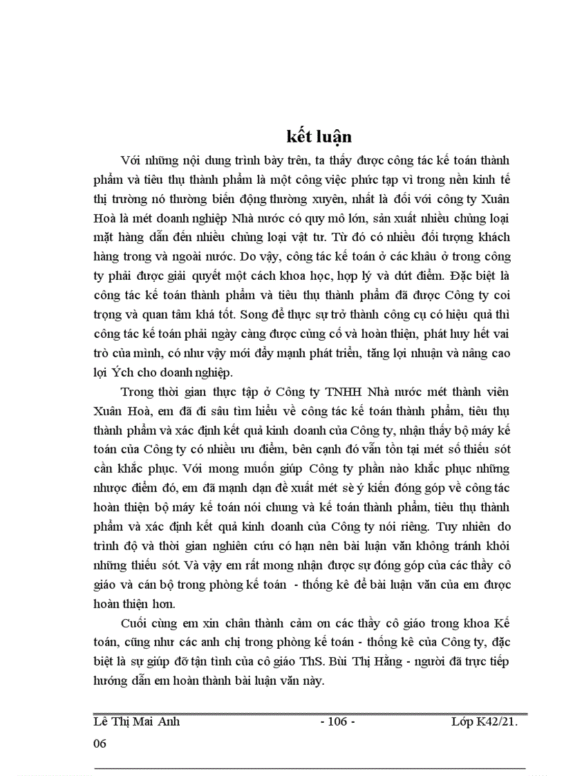 image for page Tổ chức công tác kế toán thành phẩm, tiêu thụ thành phẩm và xác định kết quả kinh doanh tại Công ty TNHH Nhà nước một thành viên Xuân Hoà