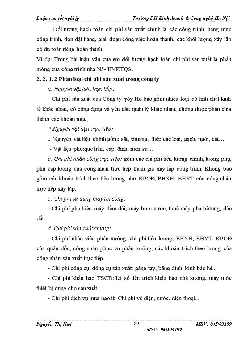 image for page Kế tóan tập hợp chi phớ sản xuất và tính giá thành sản phẩm xõy lắp tại cụng ty Tõy Hồ - Bộ quốc