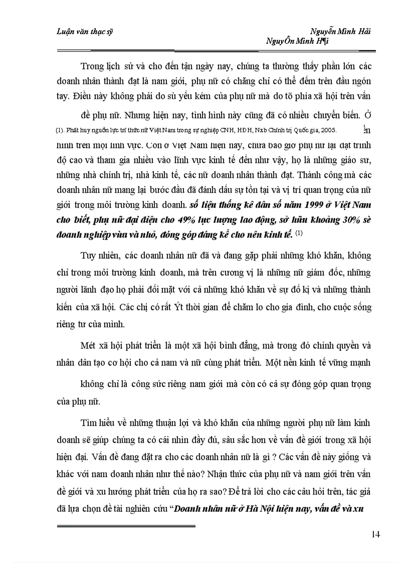 image for page Doanh nhân nữ ở Hà Nội hiện nay, vấn đề và xu hướng phát triển