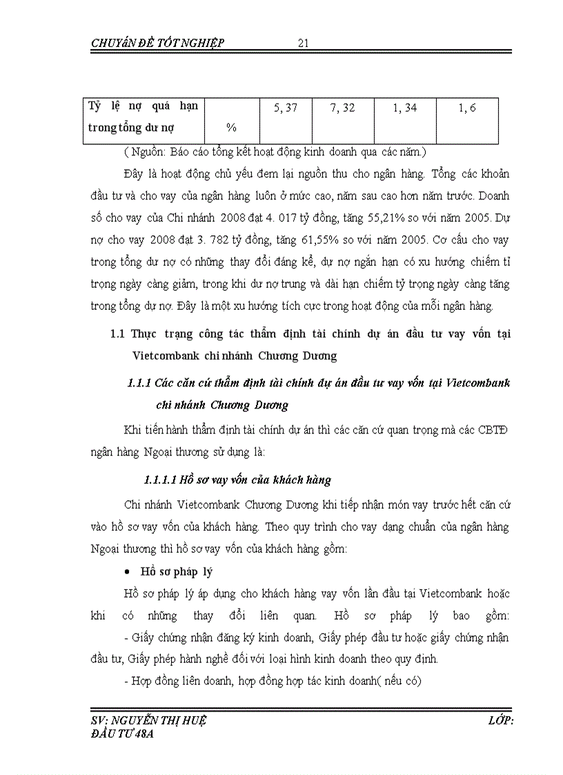 image for page Thẩm định tài chính dự án đầu tư cho vay vốn tại ngân hàng Thương mại cổ phần Ngoại thương Việt Nam chi nhánh Chương Dương