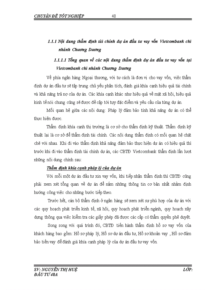 image for page Thẩm định tài chính dự án đầu tư cho vay vốn tại ngân hàng Thương mại cổ phần Ngoại thương Việt Nam chi nhánh Chương Dương