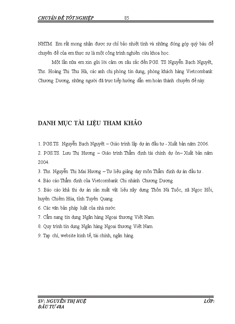 image for page Thẩm định tài chính dự án đầu tư cho vay vốn tại ngân hàng Thương mại cổ phần Ngoại thương Việt Nam chi nhánh Chương Dương