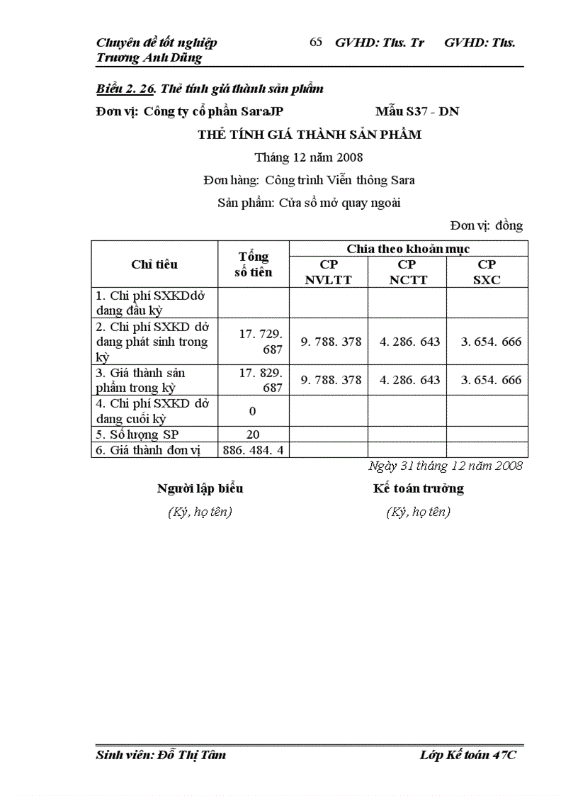 image for page Hoàn thiện kế toán chi phí sản xuất và tính giá thành sản phẩm tại công ty cổ phần SaraJP