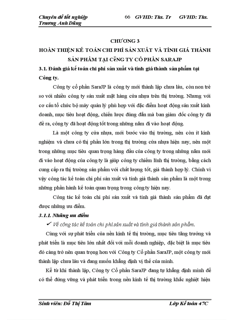 image for page Hoàn thiện kế toán chi phí sản xuất và tính giá thành sản phẩm tại công ty cổ phần SaraJP