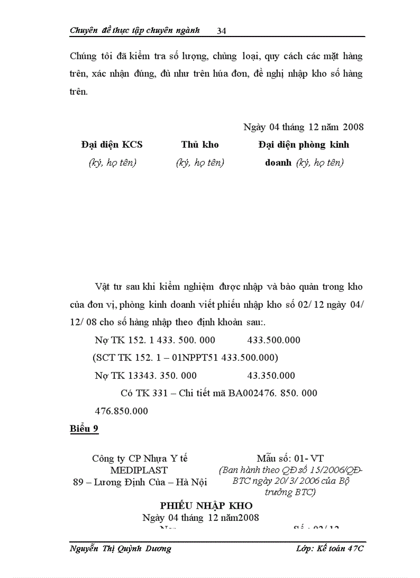 image for page Kế toán nguyên, vật liệu tại Công ty Cổ phần Nhựa Y tế MEDIPLAST