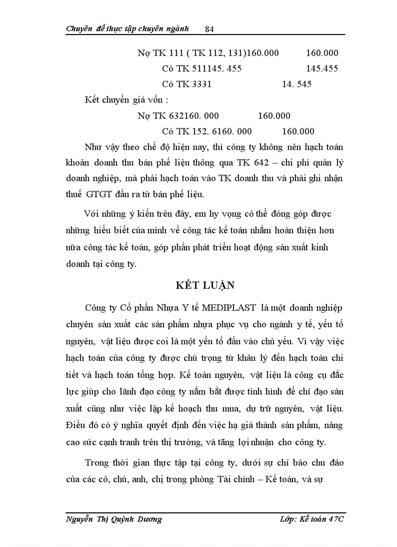 image for page Kế toán nguyên, vật liệu tại Công ty Cổ phần Nhựa Y tế MEDIPLAST