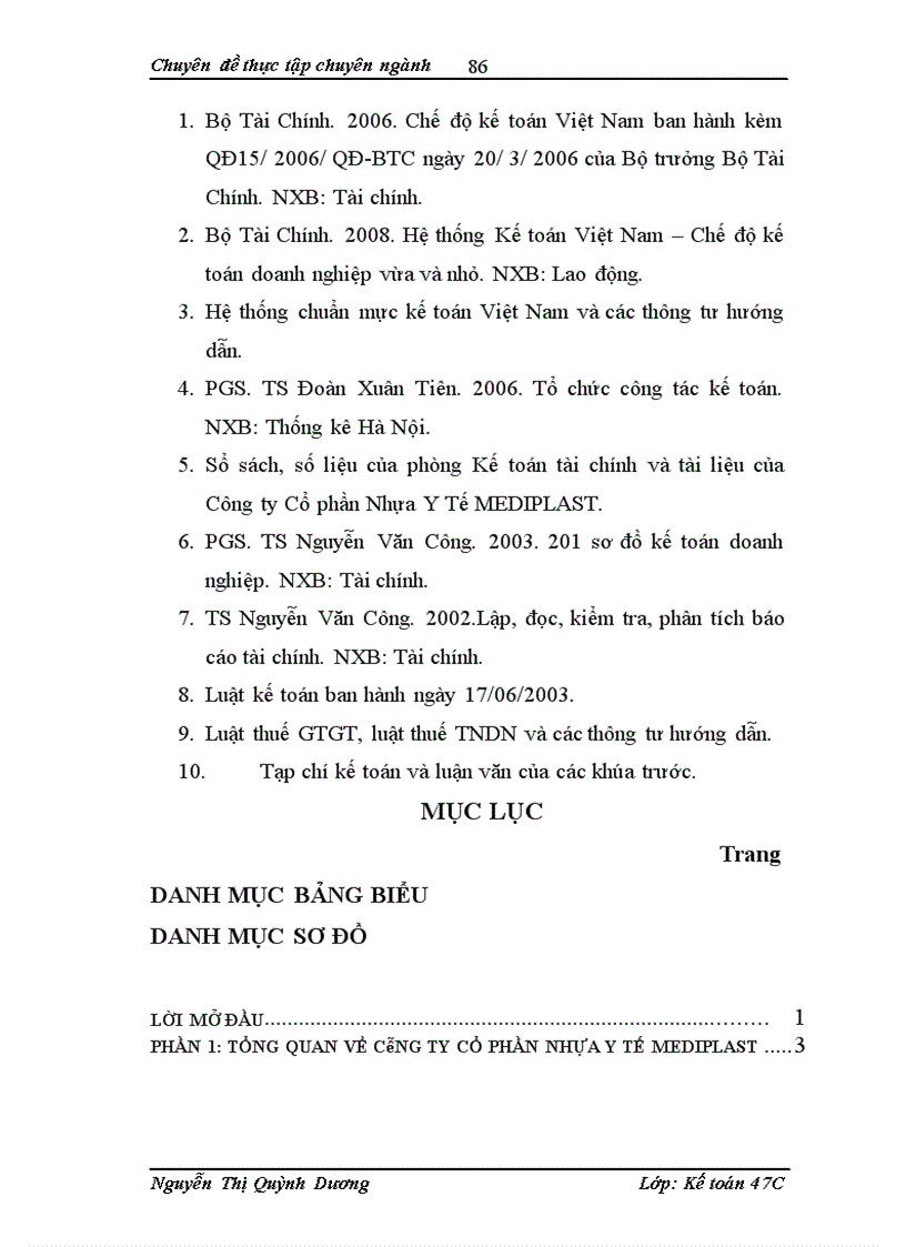 image for page Kế toán nguyên, vật liệu tại Công ty Cổ phần Nhựa Y tế MEDIPLAST