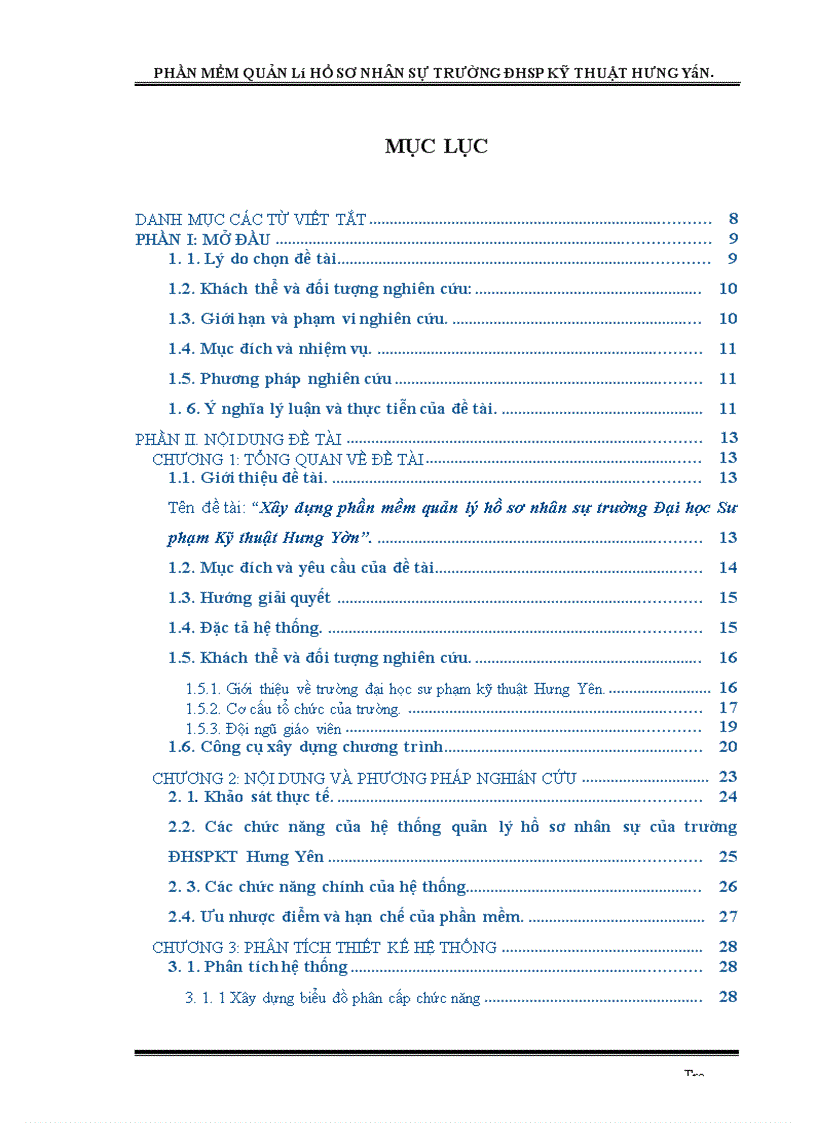 image for page Xây dựng phần mềm quản lý hồ sơ nhân sự trường Đại học Sư phạm Kỹ thuật Hưng Yên
