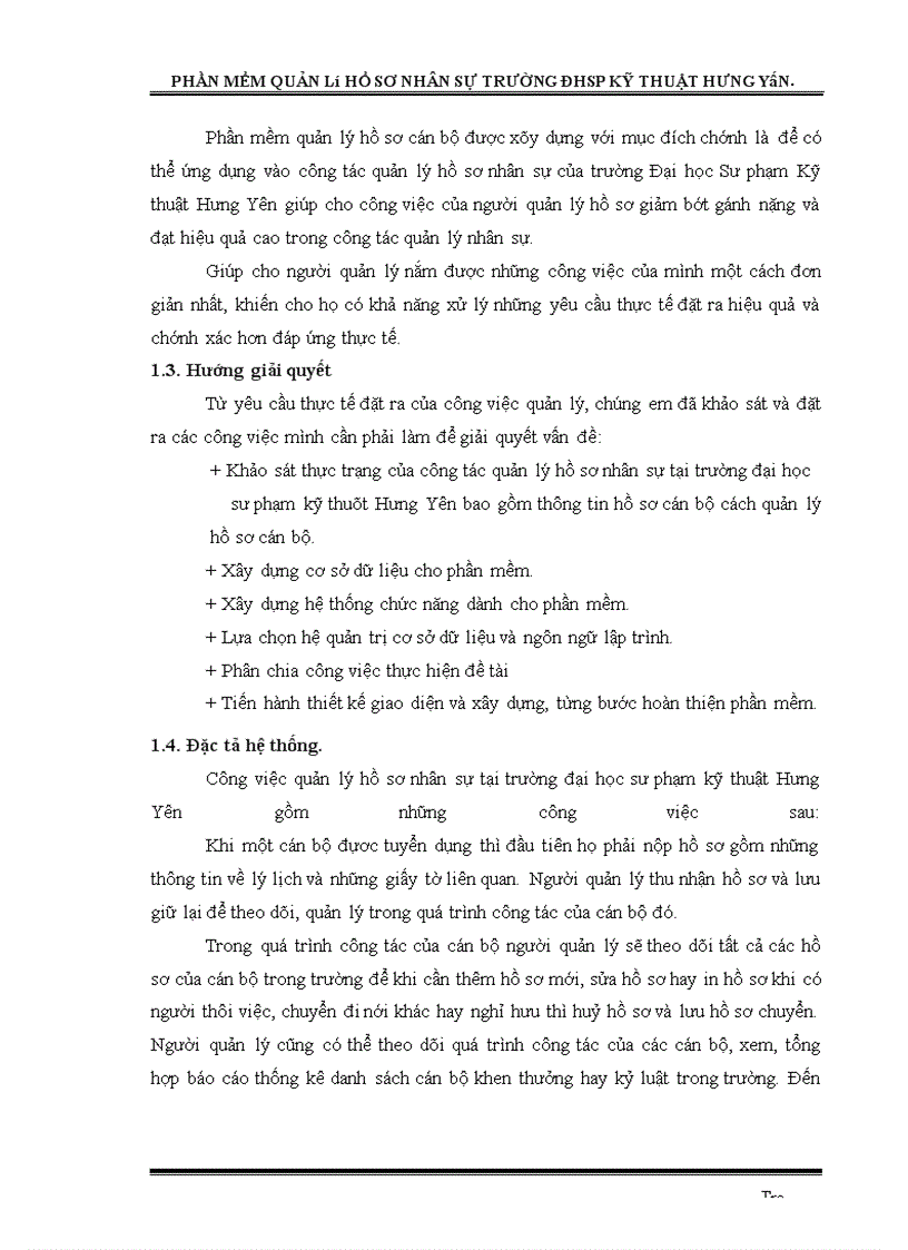 image for page Xây dựng phần mềm quản lý hồ sơ nhân sự trường Đại học Sư phạm Kỹ thuật Hưng Yên