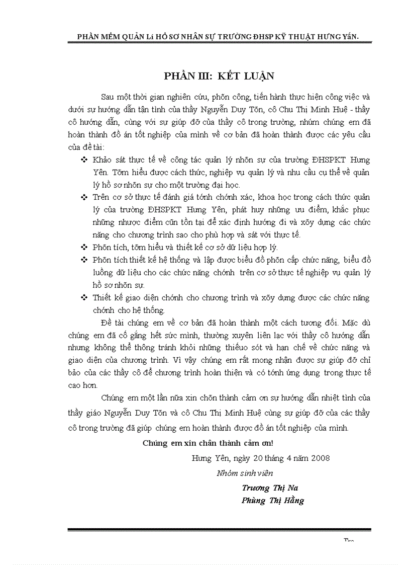 image for page Xây dựng phần mềm quản lý hồ sơ nhân sự trường Đại học Sư phạm Kỹ thuật Hưng Yên