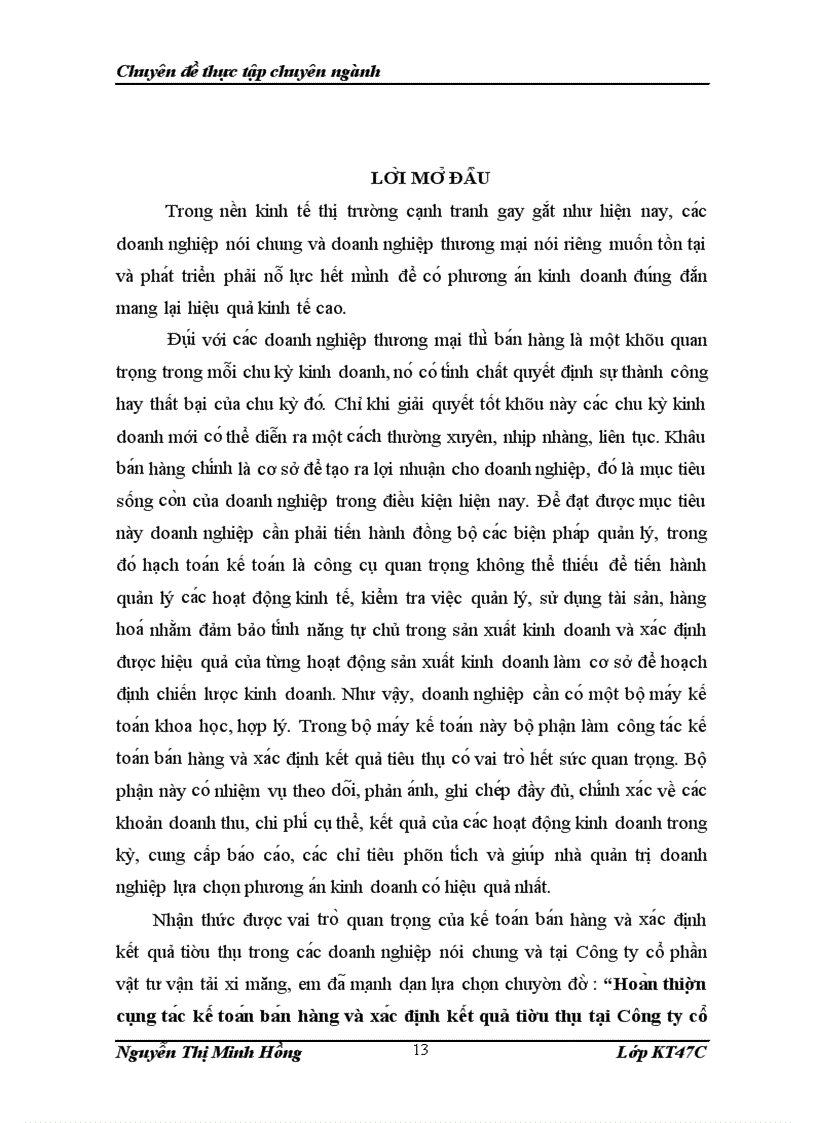 image for page Hoàn thiện công tác kế toán bán hàng và xác định kết quả tiêu thụ tại công ty cổ phần vật tư vận tải xi măng