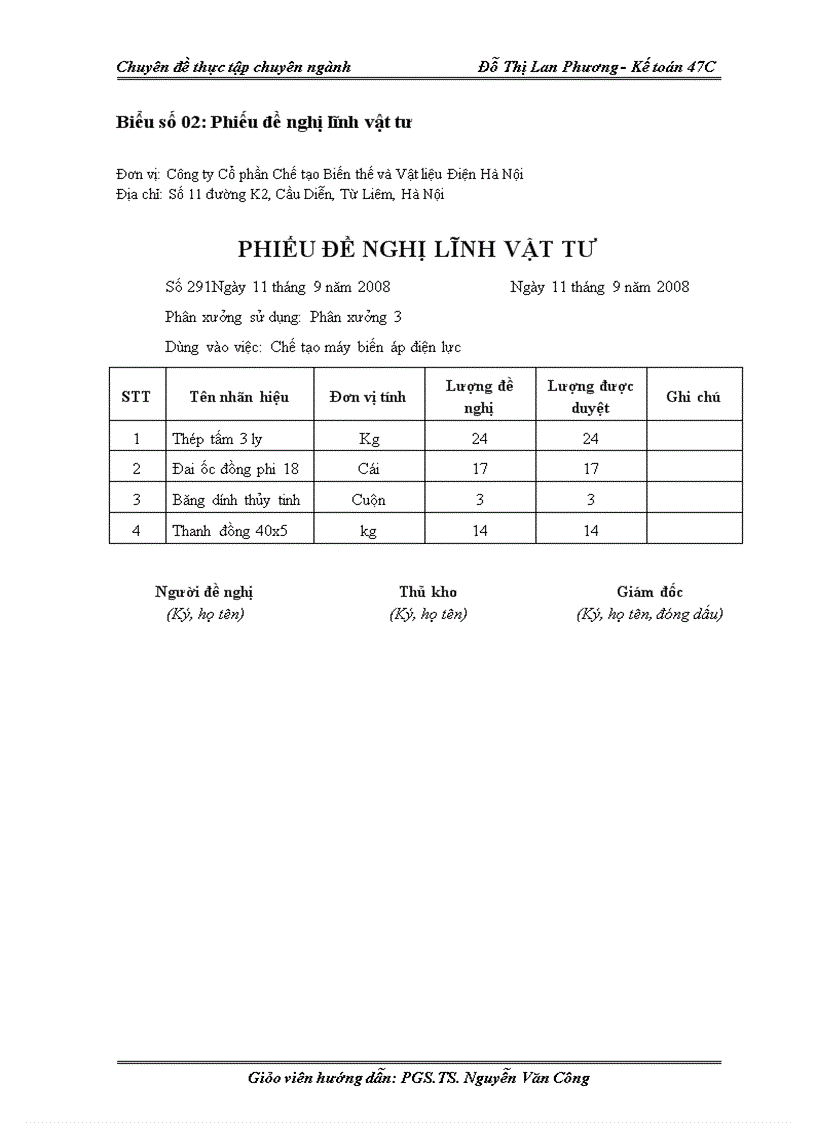image for page Hoàn thiện kế toán nguyên, vật liệu tại Công ty Cổ phần Chế tạo Biến thế và Vật liệu Điện Hà Nội