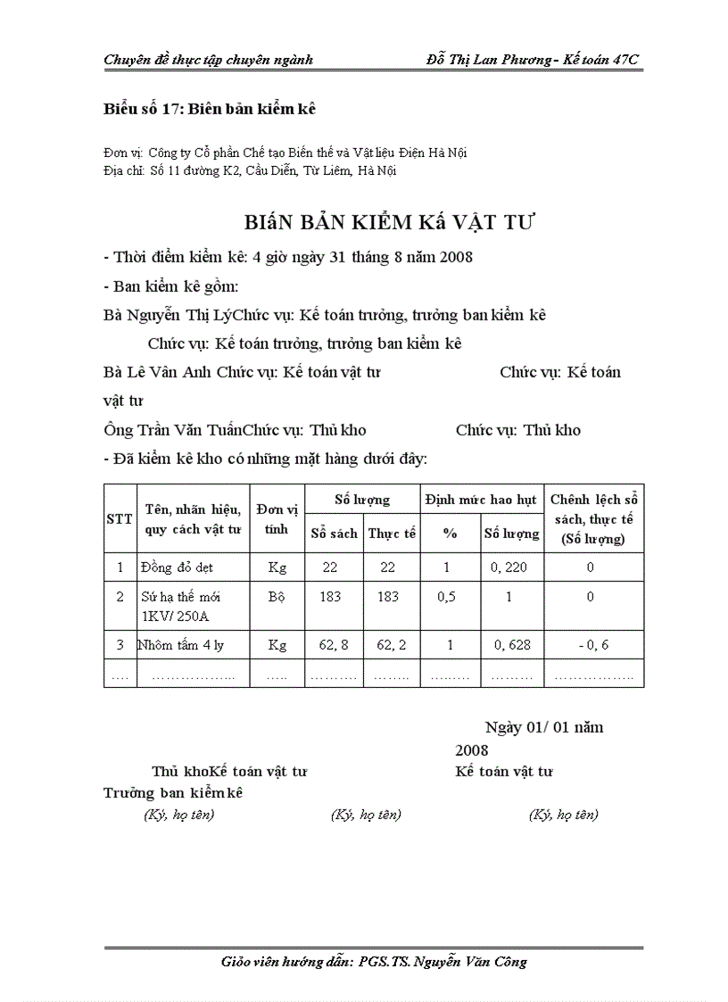 image for page Hoàn thiện kế toán nguyên, vật liệu tại Công ty Cổ phần Chế tạo Biến thế và Vật liệu Điện Hà Nội