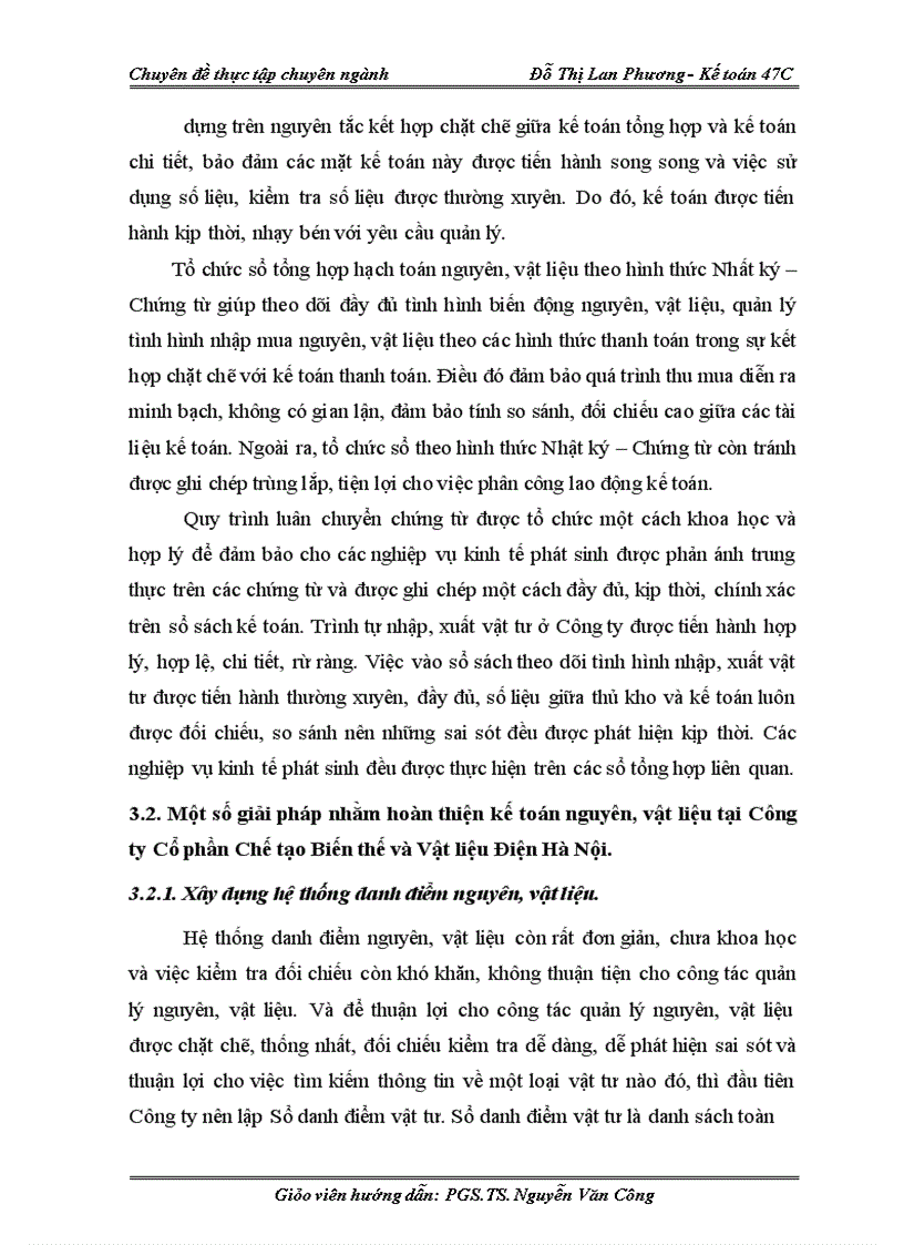 image for page Hoàn thiện kế toán nguyên, vật liệu tại Công ty Cổ phần Chế tạo Biến thế và Vật liệu Điện Hà Nội