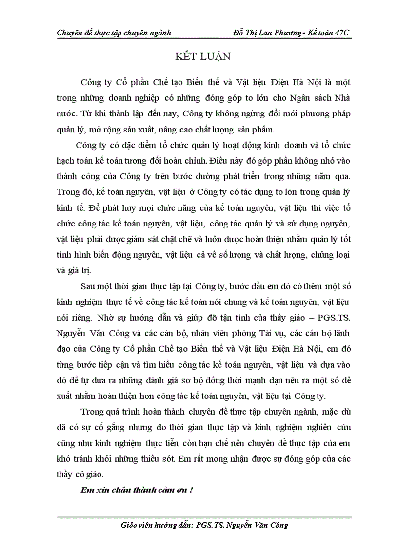 image for page Hoàn thiện kế toán nguyên, vật liệu tại Công ty Cổ phần Chế tạo Biến thế và Vật liệu Điện Hà Nội