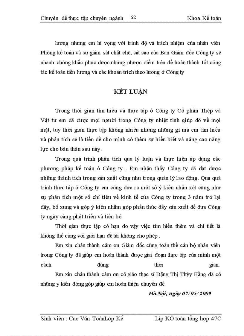image for page Hoàn thiện công tác kế toán tiền lương và các khoản trích theo lương tại Công ty Cổ phần Thép và Vật tư