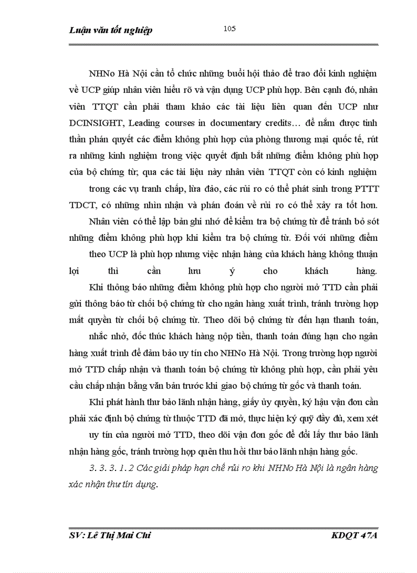 image for page Giải pháp hạn chế và phòng ngừa rủi ro trong thanh toán quốc tế theo phương thức Tín dụng chứng từ tại ngân hàng Nông nghiệp và Phát triển nông thôn Hà Nội