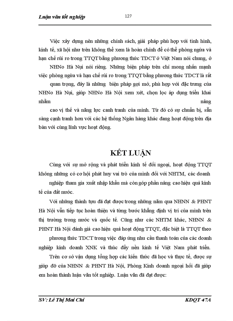 image for page Giải pháp hạn chế và phòng ngừa rủi ro trong thanh toán quốc tế theo phương thức Tín dụng chứng từ tại ngân hàng Nông nghiệp và Phát triển nông thôn Hà Nội