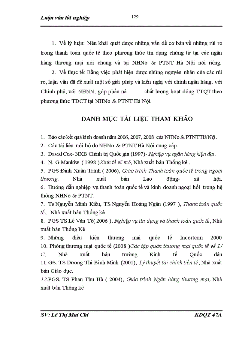 image for page Giải pháp hạn chế và phòng ngừa rủi ro trong thanh toán quốc tế theo phương thức Tín dụng chứng từ tại ngân hàng Nông nghiệp và Phát triển nông thôn Hà Nội