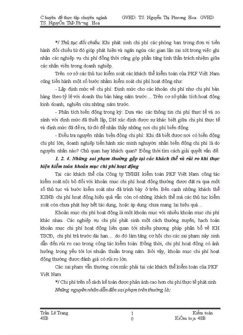image for page Quy trỡnh kiểm toỏn khoản mục chi phớ hoạt động trong kiểm toỏn Bỏo cỏo tài chớnh do Cụng ty TNHH kiểm toỏn PKF Việt Nam thực hiện