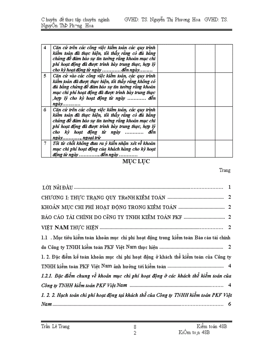 image for page Quy trỡnh kiểm toỏn khoản mục chi phớ hoạt động trong kiểm toỏn Bỏo cỏo tài chớnh do Cụng ty TNHH kiểm toỏn PKF Việt Nam thực hiện