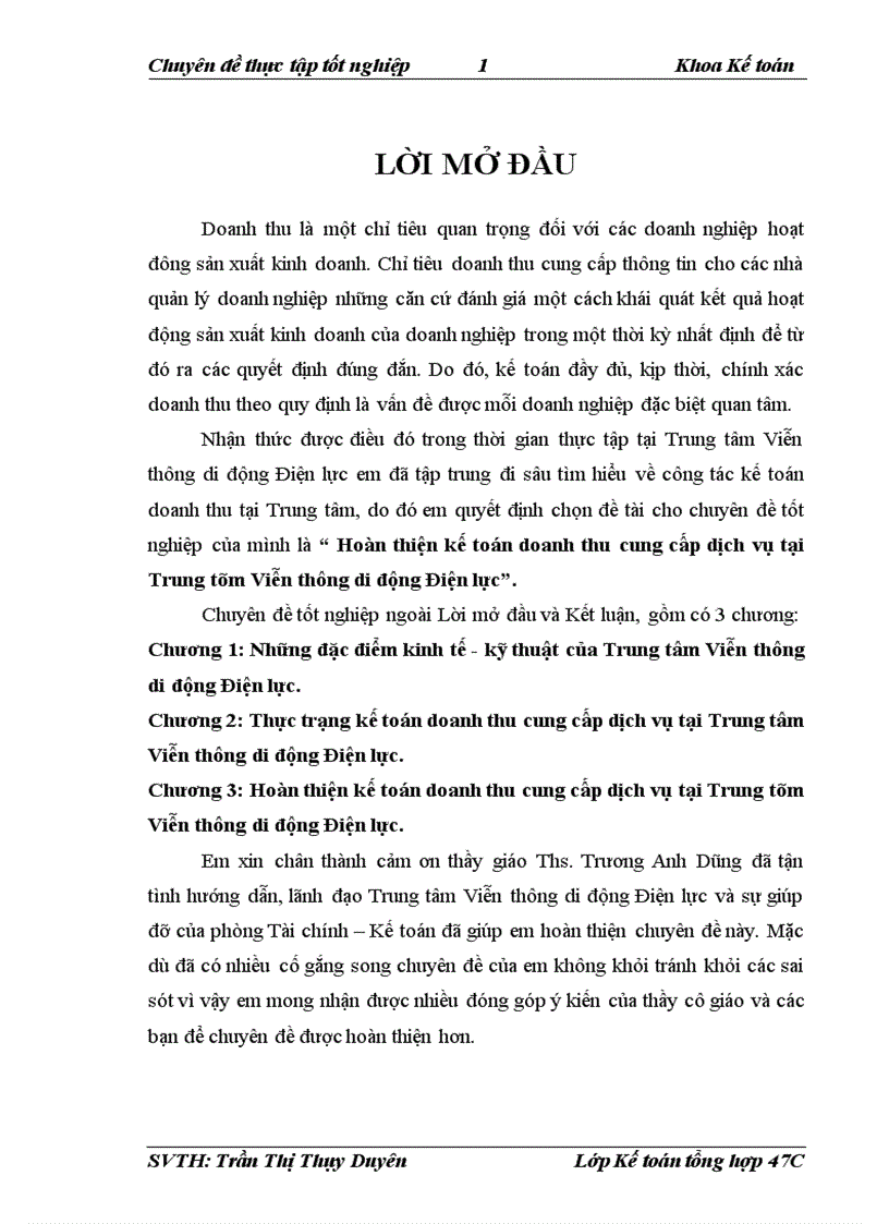 image for page Hoàn thiện kế toán doanh thu cung cấp dịch vụ tại Trung tâm Viễn thông di động Điện lực