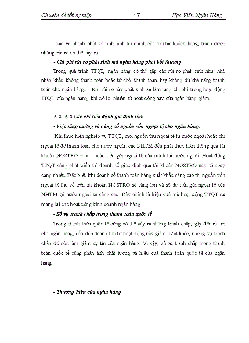 image for page Nâng cao hiệu quả hoạt động thanh toán quốc tế tại Ngân hàng Nông Nghiệp và Phát Triển Nông Thôn Đống Đa