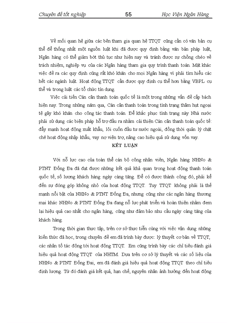 image for page Nâng cao hiệu quả hoạt động thanh toán quốc tế tại Ngân hàng Nông Nghiệp và Phát Triển Nông Thôn Đống Đa