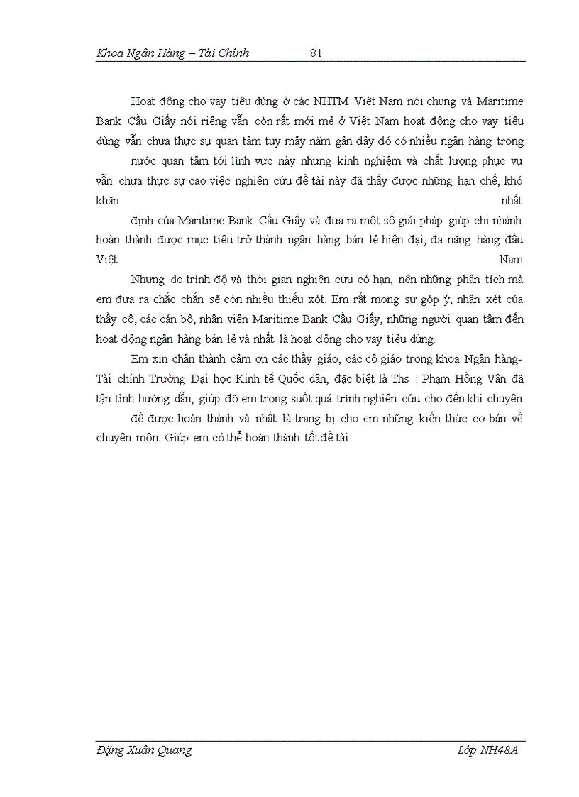 image for page Giải pháp đẩy mạnh hoạt động cho vay tiêu dùng tại Ngân hàng TMCP Hàng Hải Việt Nam (Maritime Bank) Chi Nhánh Cầu Giấy