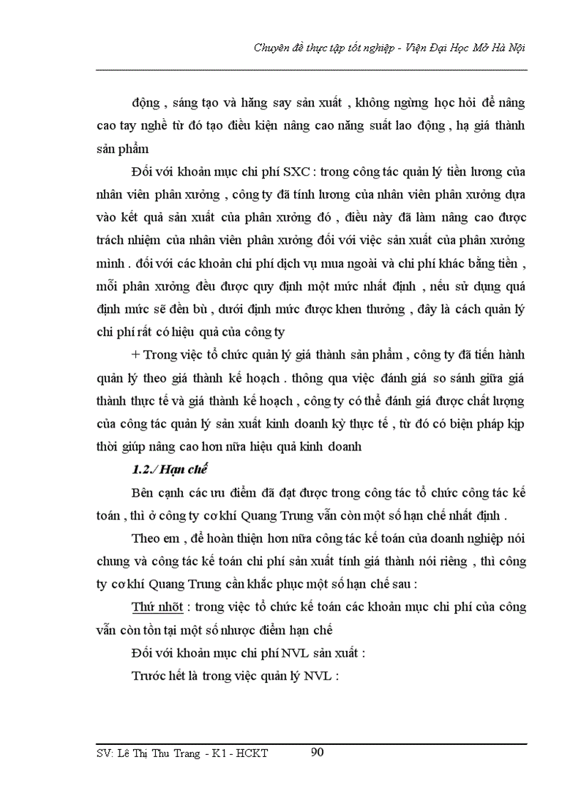 image for page Tổ chức kế toán tập hợp chi phí sản xuất và tính giá thành sản phẩm tại công ty Nhà Nước TNHH một thành viên cơ khí Quang Trung
