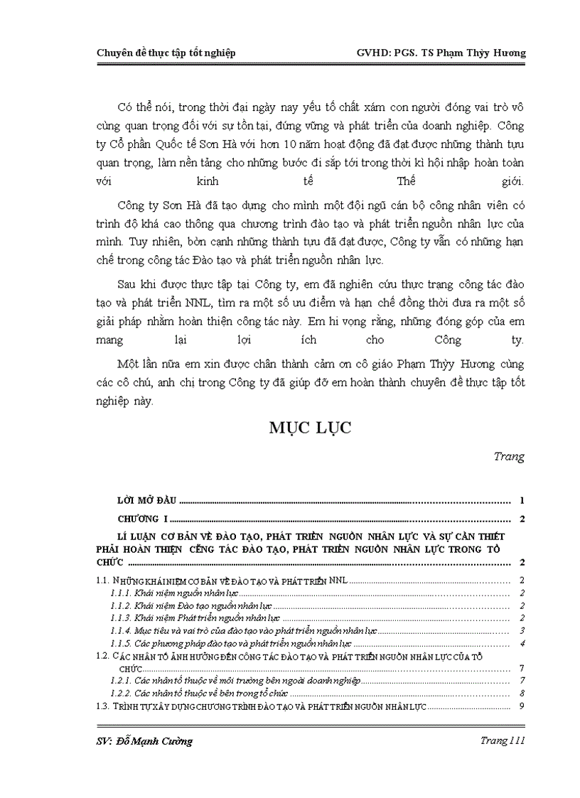image for page Một số giải pháp nhằm hoàn thiện công tác đào tạo và phát triển nguồn nhân lực tại Công ty Cổ phần Quốc tế Sơn Hà