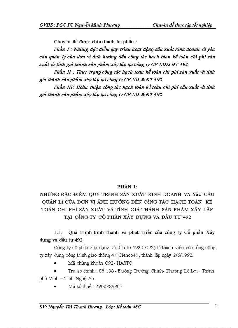 image for page Hoàn thiện kế toán chi phí sản xuất và tính giá thành sản phẩm xây lắp tại công ty Cổ phần xây dựng và đầu tư 492