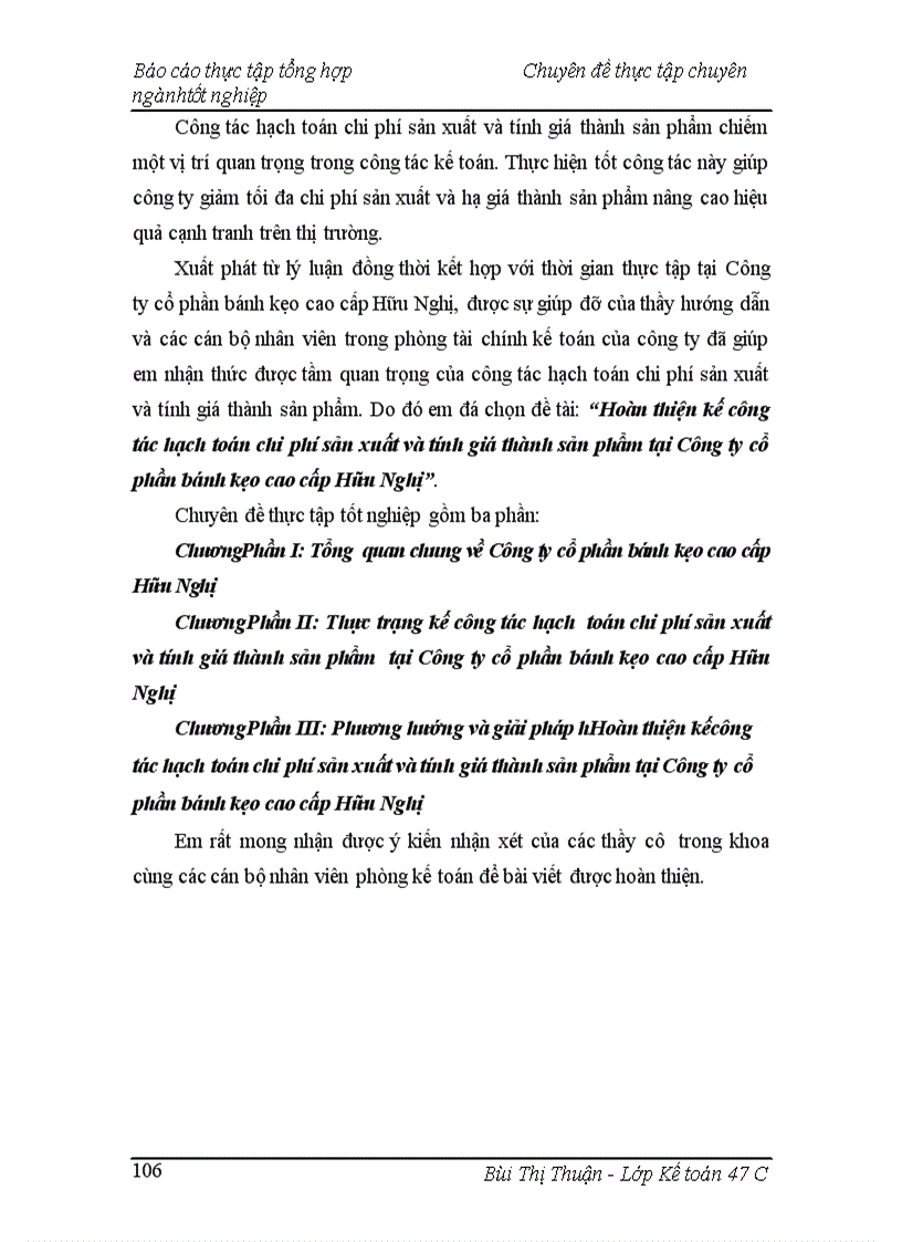 image for page Hoàn thiện kế toán chi phí sản xuất và tính giá thành sản phẩm tại Công ty cổ phần bánh kẹo cao cấp Hữu Nghị