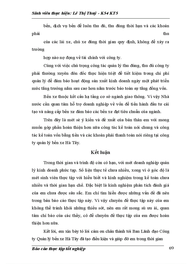 image for page Kế toán nghiệp vụ vốn bằng tiền và các khoản phải thanh toán tại công ty Quản lí bến xe Hà Tây