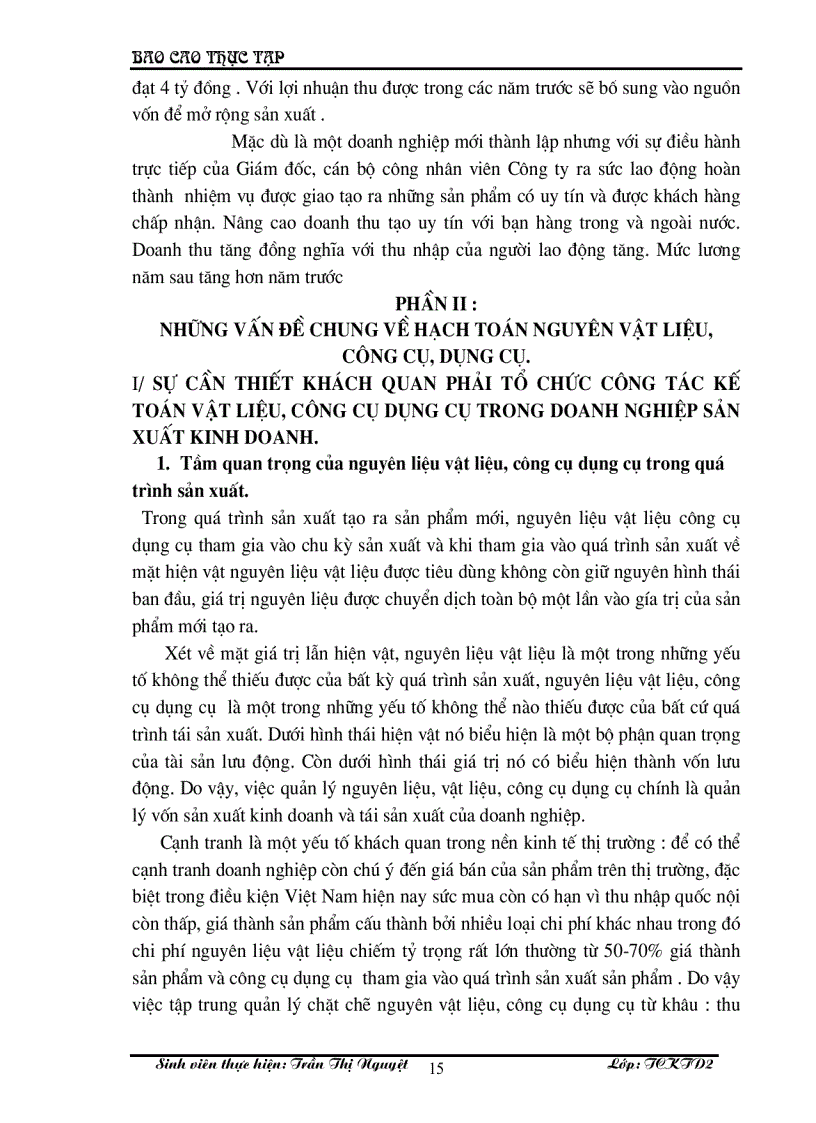 image for page Hạch toán vật liệu, công cụ dụng cụ của doanh nghiệp sản xuất