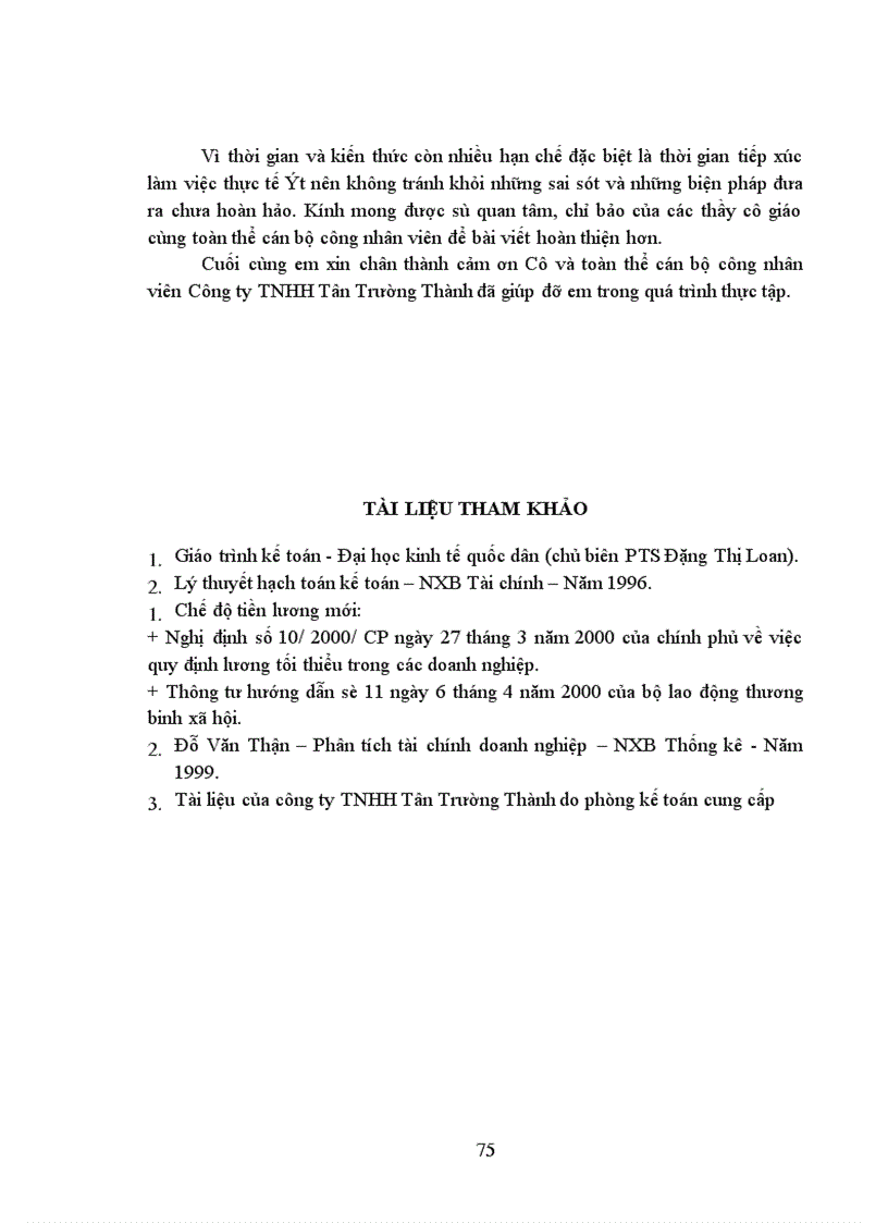 image for page Kế toan tiền lương và các khoản trích theo lương tại Công ty trách nhiệm hữu hạn Tân Trường Thành