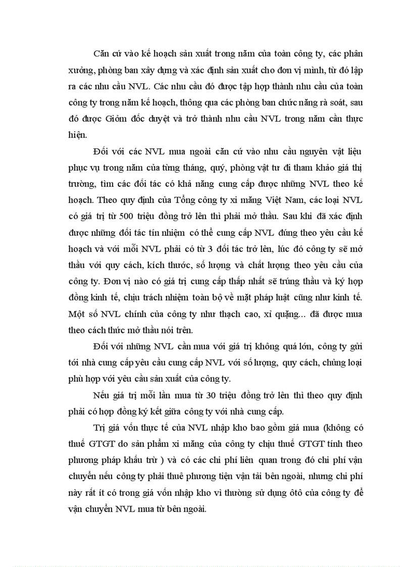 image for page Hoàn thiện kế toán nguyên vật liệu tại Công ty cổ phần xi măng Bỉm Sơn