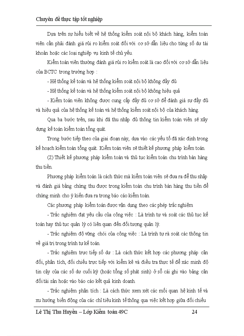 image for page Kiểm toán chu trình bán hàng - thu tiền trong kiểm toán tài chính do Công ty TNHH Tư vấn Tài chính Kế toán và Kiểm toán IAFC thực hiện