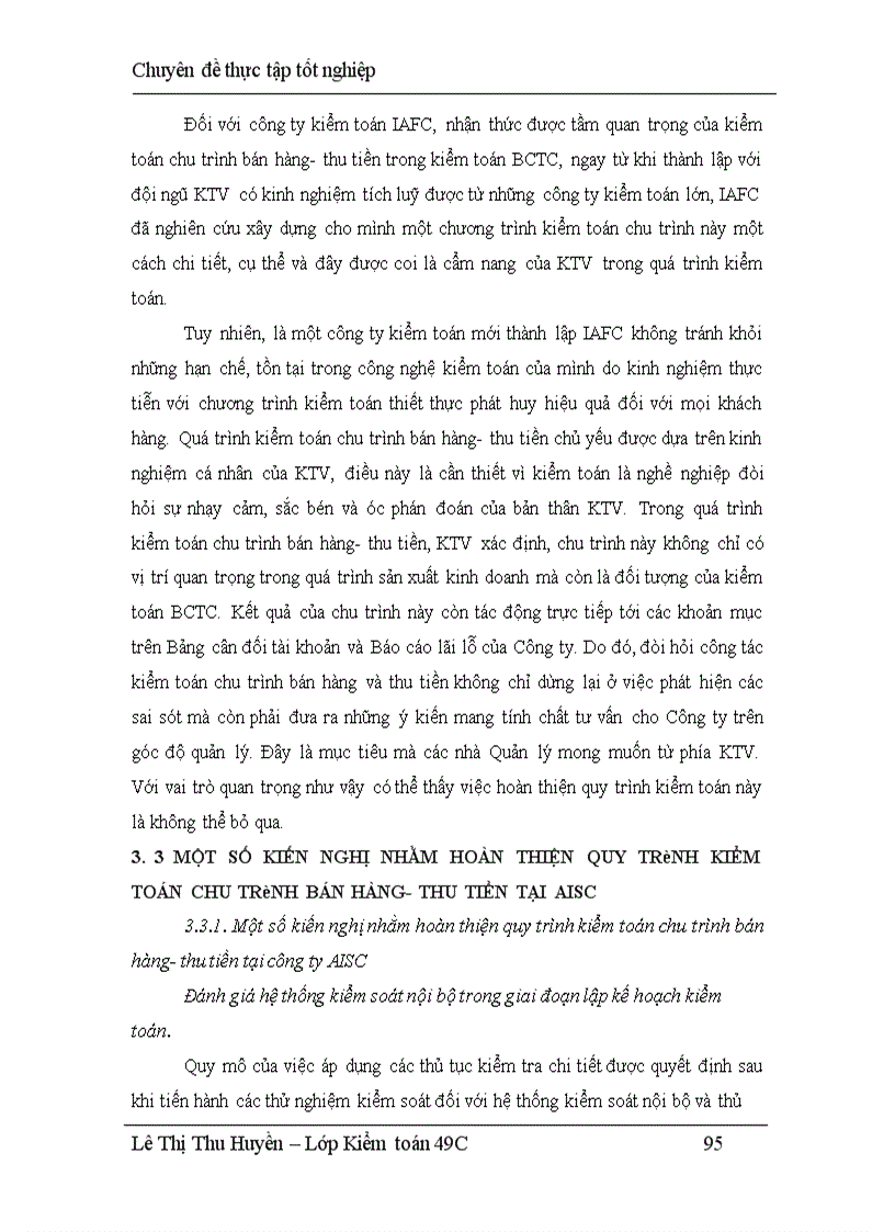 image for page Kiểm toán chu trình bán hàng - thu tiền trong kiểm toán tài chính do Công ty TNHH Tư vấn Tài chính Kế toán và Kiểm toán IAFC thực hiện