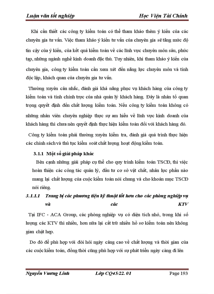 image for page Hoàn thiện quy trình và phương pháp Kiểm toán TSCĐ trong Kiểm toán BCTC tại Công ty TNHH Kiểm toán và Tư vấn tài chính IFC-ACA Group