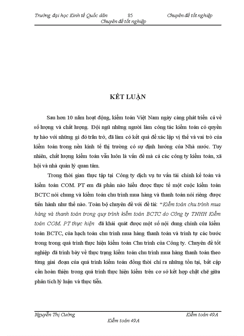 image for page Vận dụng quy trình kiểm toán vào kiểm toán chu trình mua hàng – Thanh toán trong kiểm toán tài chính do Công ty TNHH Kiểm Toán COM.PT thực hiện