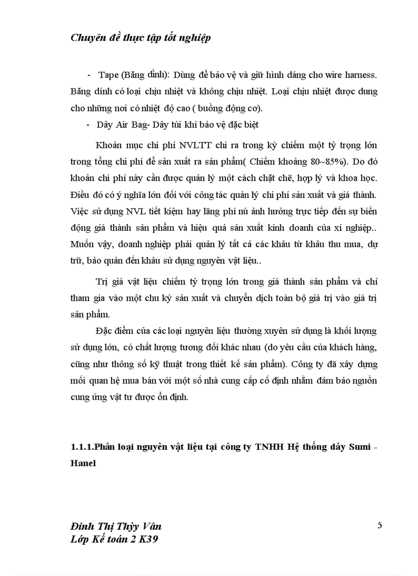 image for page Hoàn thiện công tác kế toán nguyên vật liệu tại công ty TNHH Hệ thống dây Sumi - Hanel