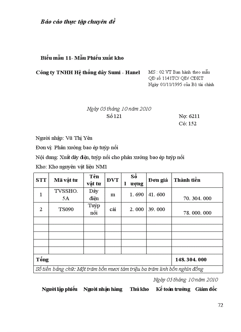 image for page Hoàn thiện công tác kế toán nguyên vật liệu tại công ty TNHH Hệ thống dây Sumi - Hanel