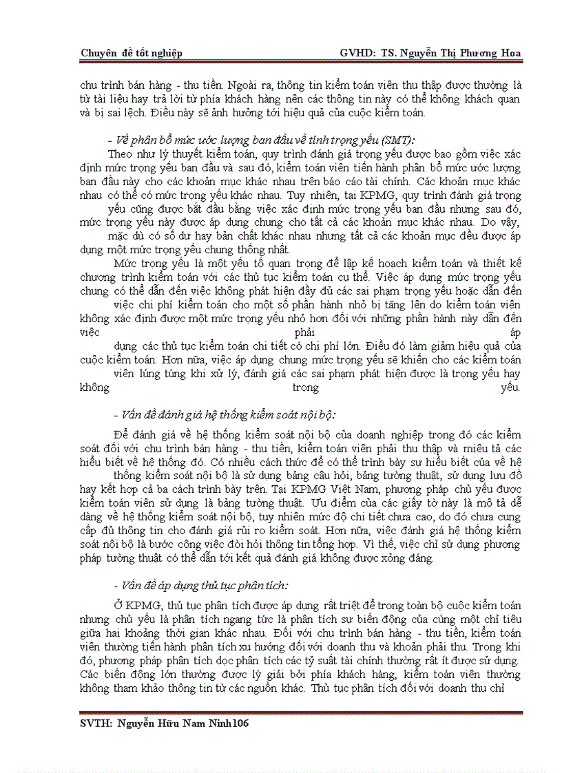 image for page Vận dụng quy trình kiểm toán vào kiểm toán chu trình bán hàng - thu tiền trong kiểm toán báo cào tài chính do Công ty TNHH KPMG Việt Nam thực hiện